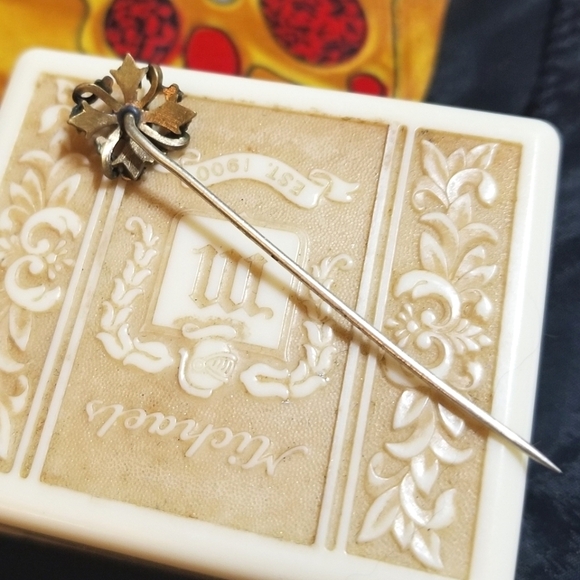 VICTORIAN Era 1800s Opal Seed Pearl GF  Stick Pin - Picture 3 of 7